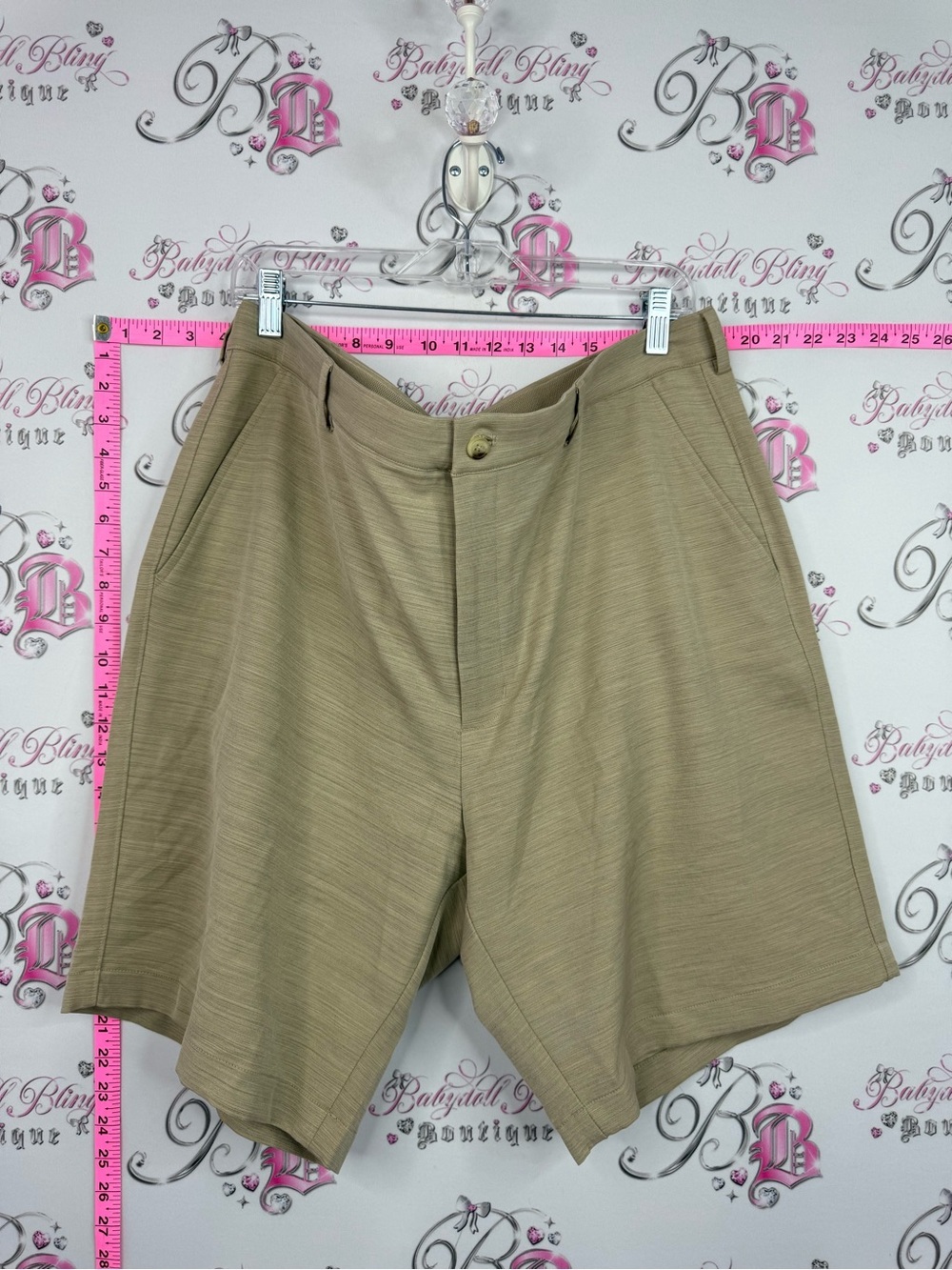 Greg Norman Collection Men's Flat Front Khaki Shorts